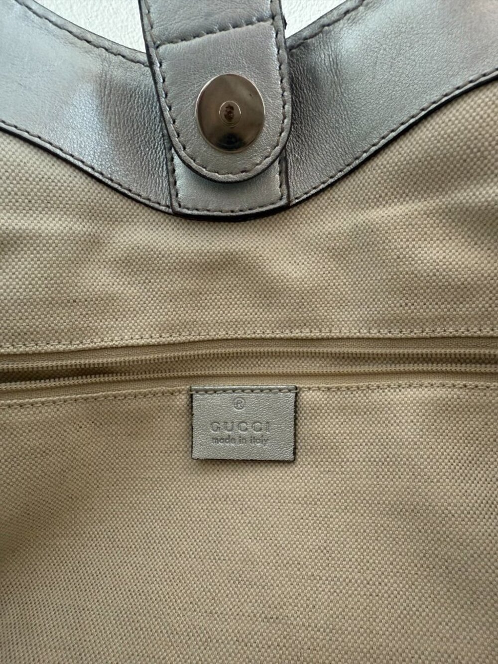 Gucci Guccissima Sukey Medium Tote Metallic Grey - Picture 10 of 10